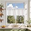 Vangao Tende Cucina Corta per Interni in Voile Tulle Moderne 130 x 40 cm 1 pannello Bianco Tende Finestra per camera da letto Soggiorno Country con passanti Semitrasparenti