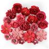 MWOOT 20 Pezzi Teste di Fiori Artificiali, Fiori Finti per Decorazioni, Mini Capolini Finti, Rose Peonia Finte per Fai da te Corona Torta Bouquet Da Sposa Matrimonio Festa Casa Giardino(Rosso)
