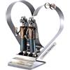 Steelman24 I Omini di Viti Coppia di Sposi Donna+Donna con Cuore XXL con Piastra di Incisione Personale I Idee Regalo Originale