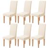 Dioxide Coprisedie con Schienale Elastico Copri Sedia da Cucina Tessuto Jacquard Antimacchia,Universali Coprisedia Elasticizzati, Moderno Fodera Sedia per Soggiorno,Cucina,Casa (Beige,6pc)