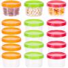 Starvortex 16 Pezzi Contenitori Ermetici per Alimenti Piccoli 250ML | Riutilizzabili Contenitori per Freezer, Piccole Vaschette con Coperchi per Yogurt Pranzo, Sicura per Microonde e Congelatore