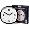 MIJOMA Orologio da parete Pixel 30 x 30 cm, design retrò, quadrato, silenzioso, in plastica, per soggiorno, ufficio, sala giochi, funzionamento a batteria