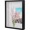PTJJXA Cornice 3D Profonda, 22,7 x 31,4 cm 3D Ombra Profonda Box Cornice per Foto, Legno Cornice per Oggetti con Foglio Acrilico Trasparente, Cornice Contenitore Riempibile per Souvenir Fiore (Nero 3CM)