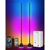 OUTON Lampada da Terra LED 2 Pezzi, RGBCW Dimmerabile Piantana, Nero Cool | Telecomando e Controllo APP, 16 Milioni di Colori, 256 Modalità Scena, Sincronizzazione Musicale, Soggiorno, Camera, Giochi
