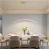 MOKEKA Lampadario LED a Sospensione Moderno a Forma di Arco, Lampada a Soffitto 16W 1280LM, Design Minimalista in Alluminio per Tavolo da Pranzo, Isola Cucina, Soggiorno, Ufficio (6500K-Luce Fredda)