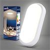 Letlit Plafoniera Led da Esterno, 18W 1500LM Applique da Parete Interno, IP54 Lampada Led Soffitto Ovale Luci, Bianco Neutro 4000K Applique Bagno Luce per Balcone Scale Corridoio Garage, 1 Pezzo