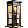 Generic Lampada vintage retrò in stile cabina telefonica alta, mini lampada da tavolo classica con luce LED calda, lampada decorativa notturna a forma di cabina telefonica per camera da letto e ufficio