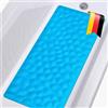 NYPOS Tappetino da bagno antiscivolo (80x40 cm) | resistente alla muffa e lavabile in lavatrice | Tappetino antiscivolo, inserto vasca, inserto vasca in blu