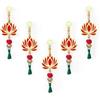 SWACRAFT Lotus Hangings per Diwali, matrimoni, templi e festival, decorazioni floreali da parete, Latkan Toran, vetrina in legno, 22,8 x 9,6 cm, confezione da 5