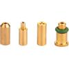 Zolara 4 adattatori di ricambio in ottone per ricarica del gas, adattatori di ricambio in ottone, compatibili con accendini S.T. Dupont, adattatore di ricarica 4 in 1, tappi giallo/rosso/verde/blu