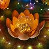 Cymwer Lotus luce solare, giallo/verde galleggiante fiore lampada notte, fiore galleggiante lampada notte for stagno piscina giardino accessori for giardino acquario matrimonio cortile decorazioni