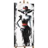 YS-Art Dipinto Originale Donna Moda Fatto a Mano su Tela - Ritratto