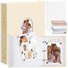 Hiwhy Album Fotografico 14 x 22 cm con 3 Anelli, Copertina in Lino Scrapbook, Libro Decorativo con 30 Fogli Bianche, Album dei Ricordi per Matrimonio, Compleanno, Anniversario, Regalo, Beige