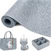 Sifxouped Feltro grigio medio, 40 x 300 cm, al metro, feltro spesso 3 mm, per ritagliare, per cucito, morbido feltro per il fai da te (grigio, 40 cm x 250 cm)