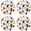 fanquare Tovagliette Rotonde in Lino Disegno di Halloween Zucca Fantasma | Tovaglietta Lavabili Sottopiatti Decorativi per Cucina Feste Festa di Halloween e Pranzo 35cm Set da 4