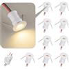 HHTUN Mini faretto LED 902 120°, DC12V 1W, 80Ra, 75lm, dimensioni ridotte, installazione integrata, adatto per l'illuminazione di mobili come cantinette per vino, scarpiere, ecc.(3000K,White,9Pack)