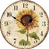 VIKMARI vintage fiori stile orologi da parete decorativo di legno floreale rotondo orologio da parete girasole 20 cm