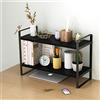 MOTT 50 Scaffale organizzatore da scrivania per ufficio, scaffale per organizer in legno, piccolo espositore per ornamenti, organizer da tavolo per cucina, ufficio, scuola