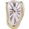 Ulalaza HOME Orologio da tavolo vintage Orologio da fusione silenzioso Surrealismo Orologio gocciolante Scaffale in metallo rustico con numeri romani per tavolo da scrivania per cucina domestica