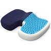 bonmedico Cuscino Sedia Memory Foam con Gel Rinfrescante Blu | Comfort ergonomico per sedia ufficio e auto. Memory foam con superficie fresca e fodera lavabile.