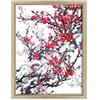 ConKrea Quadro su Tela Canvas INTELAIATO - con Cornice - Colori Autunno - Illustrazione Acquerello - Acero Rosso Giapponese Hokusai - 30x40cm - Stile Moderno Legno Naturale - (cod.1119)