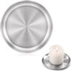 Yeheap Portacandele Rotondo, Acciaio Inossidabile Ø 14cm Sottobicchieri | Prevenzione delle Gocce di Cera, Resistente e Bello, Decorazioni Piattino Porta Candele per Matrimonio Tavolo Tazze (Argento)