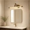 Sedtonmu Lampada Specchio Bagno LED Vintage, Applique Bagno IP66, Giunto Regolabile 240°, 4000K 800lm, Applique Vintage in Rame Massiccio, Bronzo Antico, Luce per Specchio Bagno,45 cm / 8W