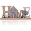 Cisolen Espositore in legno decorativo per la casa, espositore in legno con scritte, decorazione per la casa, per soggiorno, davanzale, corridoio, camera da letto, regalo per la nuova casa, Natale