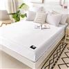 kimprinsj Lenzuolo con angoli king size, con messa a terra, conduttivo, con terapia in fibra d'argento, per un sonno migliore, riduce il dolore da stress (bianco, king size)