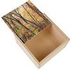 Fabulous Scatola in legno - Foresta d'Autunno Foglie Rosse Gialle e Verdi (11 x 11 x 3,5 cm)