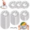 VorPrillynt Riutilizzabili in Alluminio Coperchi Alimenti, 50 pz Coperture per Alimenti per Esterni,Copri Cibi in Alluminio Elastici, per Ciotole e contenitori da Cucina.