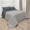 NARCISO Piumone Matrimoniale Invernale Design Double Face, Trapunta Invernale Matrimoniale Copriletto Caldo da 380gr/m² Made in Italy in Morbida Microfibra (Grigio Scuro/Grigio Chiaro)
