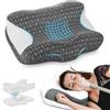 Elviros Cuscino CPAP Cervicale, Cuscino Ergonomico Memory Foam Altezza Durezza Regolabili, Compatibile Con Diverse Maschere CPAP, Riduce Pressione Perdite D'Aria, per Dormire Sul Fianco o Schiena