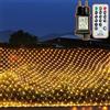 TIYUPA 204 LEDs Rete di Luci All'aperto, 3M x 2M Fata Luci Nette Alimentazione Plug-In, 8 Modalità Impermeabile Giardino Rete Tenda Decorative Luce con Telecomando e Timer per Natale Feste, Bianco Caldo