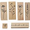 ZIOYANE Set di timbri in legno botanico per album di ritagli e artigianato | Scrapbooking e artigianato, decorazione per diari, libri dell'amicizia, motivi botanici, fatti a mano con amore