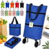 Pealeaf Borsa spesa pieghevole con ruote, carrello 2 in 1 leggero in tessuto Oxford, borsa trolley richiudibile per supermercato, bucato, viaggio e casa (#3)
