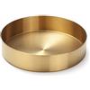 DOKOT Vassoio Decorativo di Immagazzinaggio Dell'organizzatore Del Vassoio Dell'oro Rotondo per Gioielli, Trucco, Articoli da Toeletta, Stoviglie da Cucina Oro 14cm