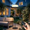 AGOTD Lampada da terra solare per patio esterno, LED senza fili con telecomando, 10 livelli di luminosità, bianco caldo e bianco freddo, impermeabile, ricaricabile da 4000 mAh