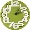 GMMH 3 D 8808 - Orologio Design da Parete per Cucina Bagno Ufficio Decorazione Silenzioso Verde Bianco