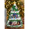 Disney Walt Disney Animated Christmas Tree 17.5 with Light Music Animation Train ride Mickey Minnie Pluto Pooh Donald Tiger Piglet Goofy