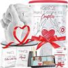 Jadiela GipsME Kit Calco Mani Coppia 3D - Regalo Anniversario e San Valentino | Calco Mani 3D di Coppia con gesso e alginato atossici - Idea Regalo Matrimonio e Natale - Include base, accessori, istruzioni