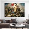 GKUVBF L'artista Eugene Delacroix, La libertà che guida il popolo, poster, Rivoluzione francese, dipinto su tela, decorazione da parete per la casa, 50x70 cm, senza cornice.