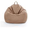 DOTBUY-SHOP Pouf Poltrona a Sacco Gigante,Colore Solido Bean Bag Bambini & Adulti (Senza Imbottitura), Morbido e Accogliente Puffo per Sedersi Poltrona da Lettura per Soggiorno (M,Marrone Lino)