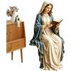 Genérico Figurina Madonna Seduta per Libreria Resina beata Madre decorazione | Elegante Scultura Della Vergine Maria Dipinta A Mano per Casa Tavolino Angolo Soggiorno Studio Ufficio Donne