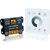 TOPAI Controller LED Dimmer Touch Panel telecomando RF DC 5-24V 15A*2 (Potenza massima 12V 360W/24V 720W) Telecomando wireless Distanza 20m Montaggio a parete per striscia LED RGB 5050,2835,COB