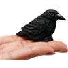 Selsela Statua di corvo uccello nero corvo statua scultura arte miniatura scultura in legno decorazione piccolo animale