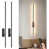 Coinmit 2 Lampade da Parete a LED con Telecomando Nero - 100 cm, 28 W, 3000K-6000K, con Funzioni di Regolazione dell'Intensità Luminosa e Temporizzazione, per Soggiorno, Camera da Letto, Corridoio