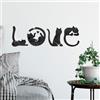 HsentimenH Gatti Love Decorazione da Parete, Adesivi Murali Decorazioni Casa, Senza Foratura, Vinile Nero per Camera da Letto, Corridoio, Soggiorno e Bagno