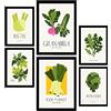 Nacnic Set di 6 poster di Cibo e Nutrizione. Verdure Verdi. Natura e Nutrizione Poster per Interior Design e Decorazione. A3 & A4, senza cornici.