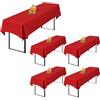 Showgeous 5 pezzi rosso tovaglia universale per tavoli da birra, 50 cm e 70 cm, copertura per tavolo da birra, in poliestere opaco, copertura rettangolare lavabile 250 x 100 cm